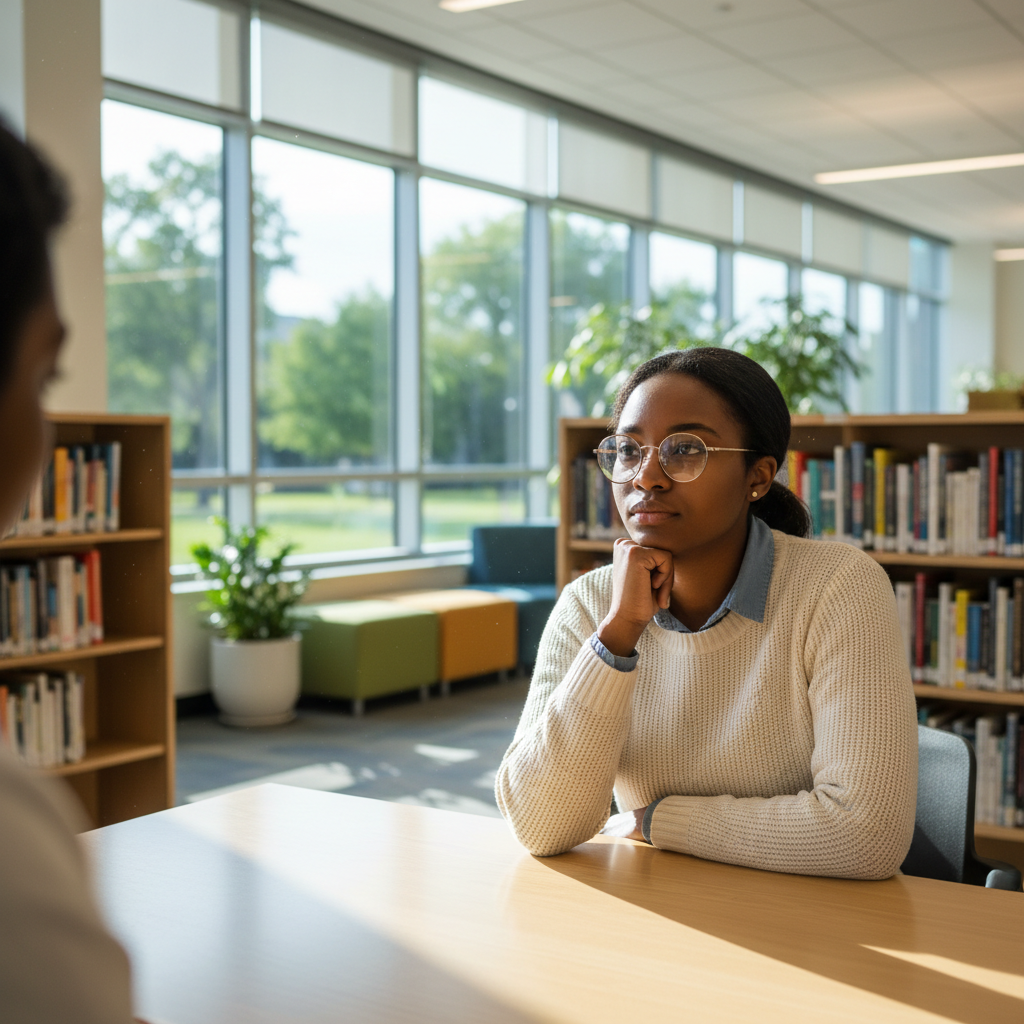 Advisor listening attentively